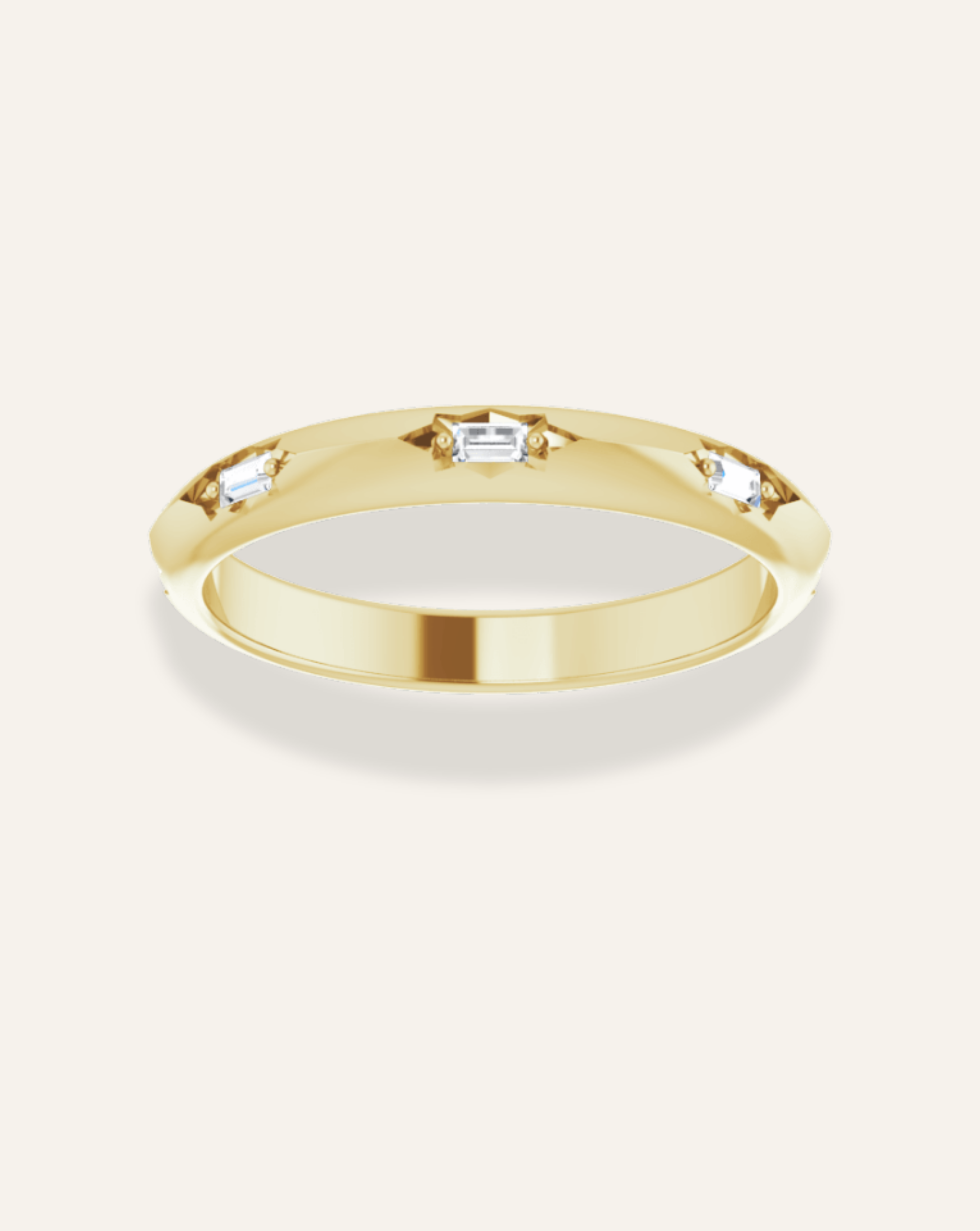 Baguette Cut Diamond Starburst Ring