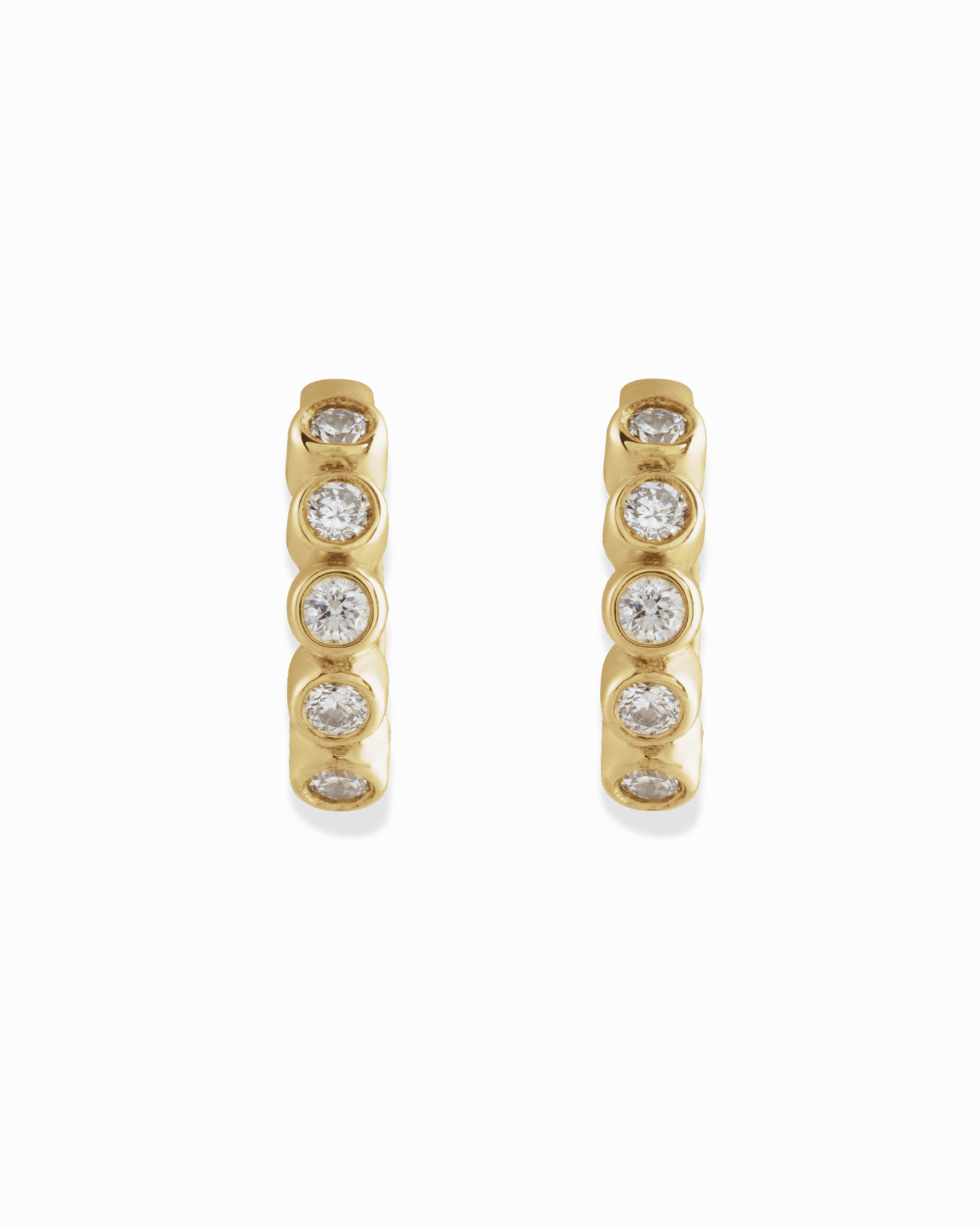 Bezel Diamond Huggies
