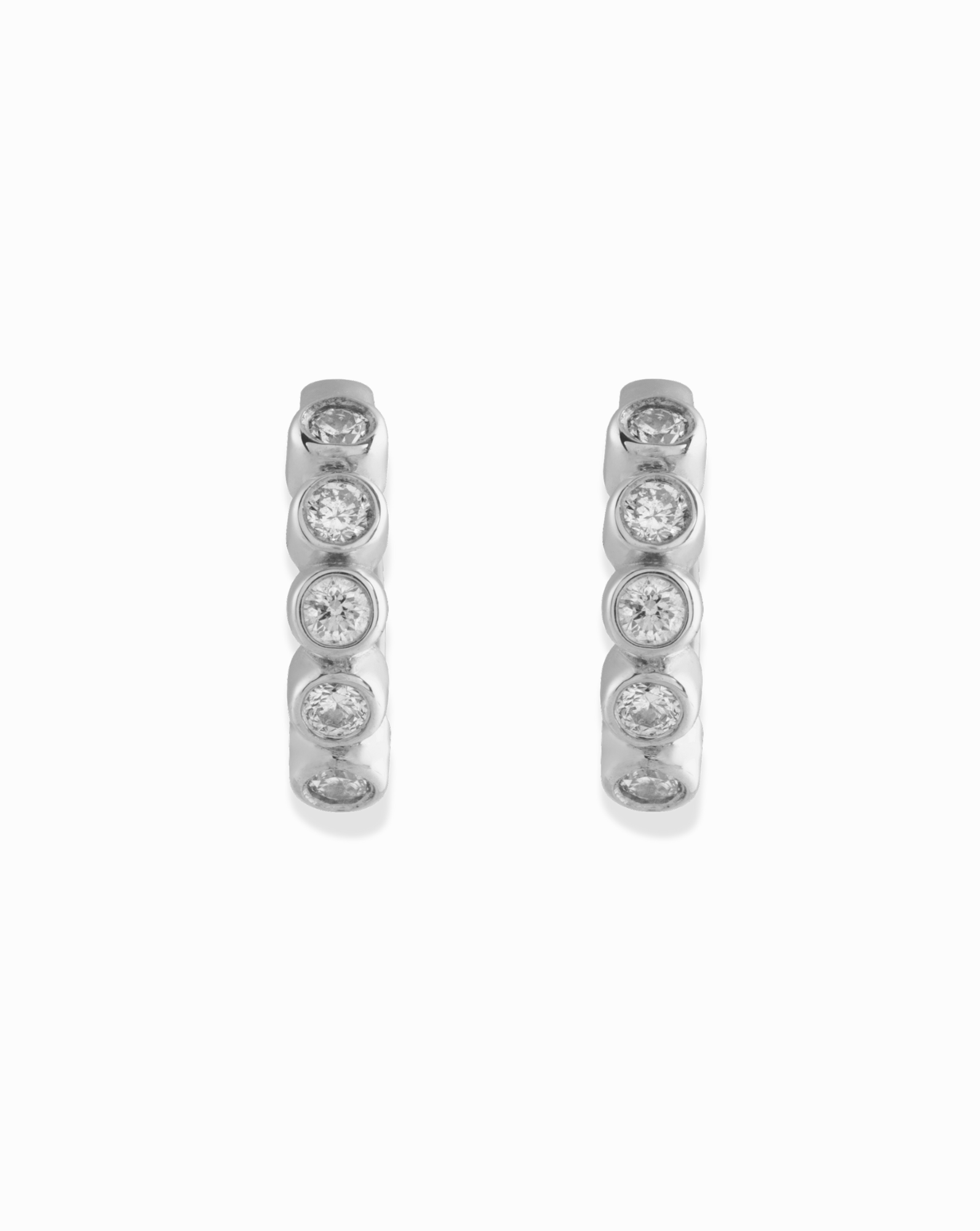 Bezel Diamond Huggies