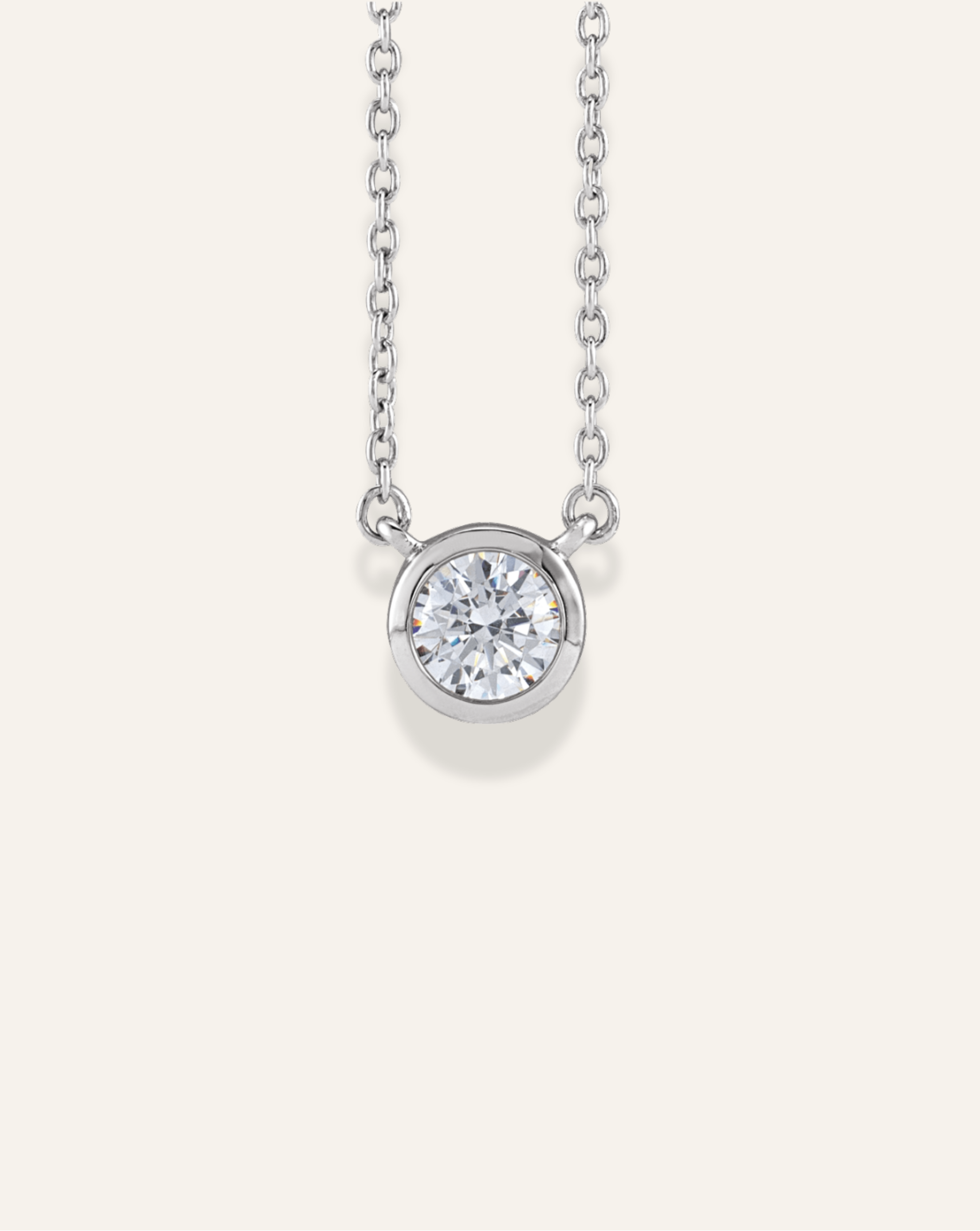 Round Cut Bezel Necklace