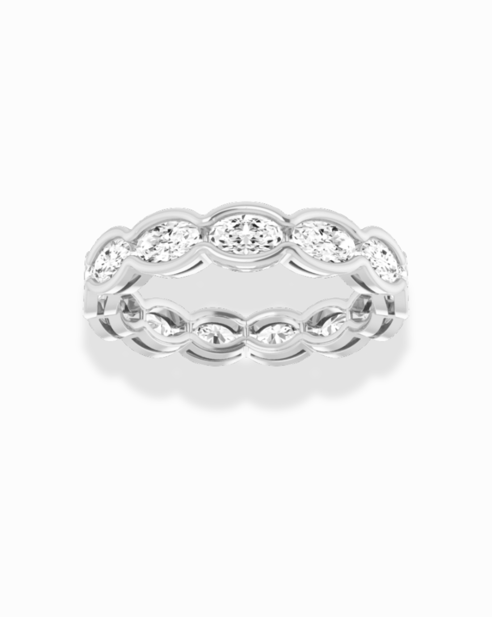 Oval Diamond Half Bezel Band