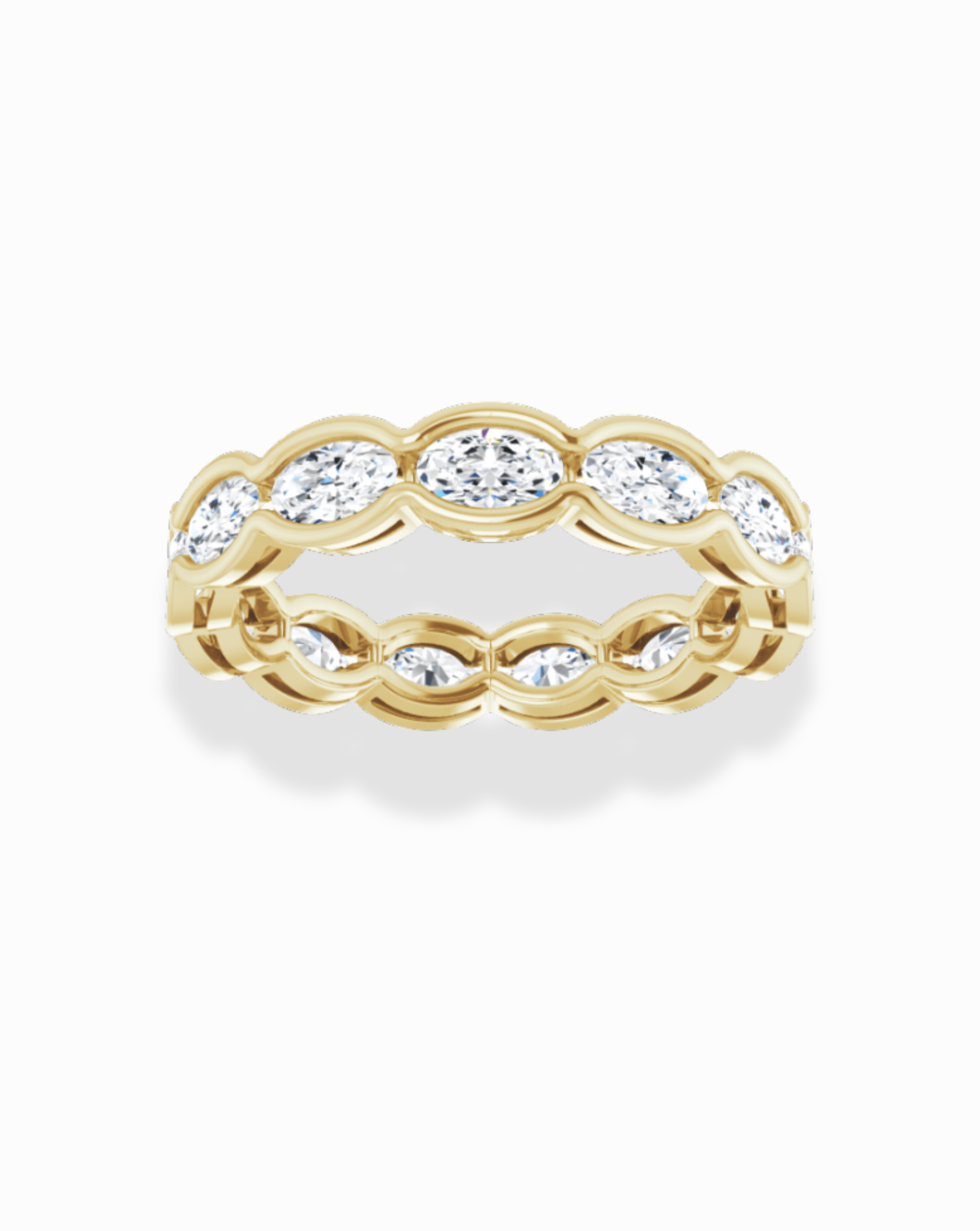 Oval Diamond Half Bezel Band