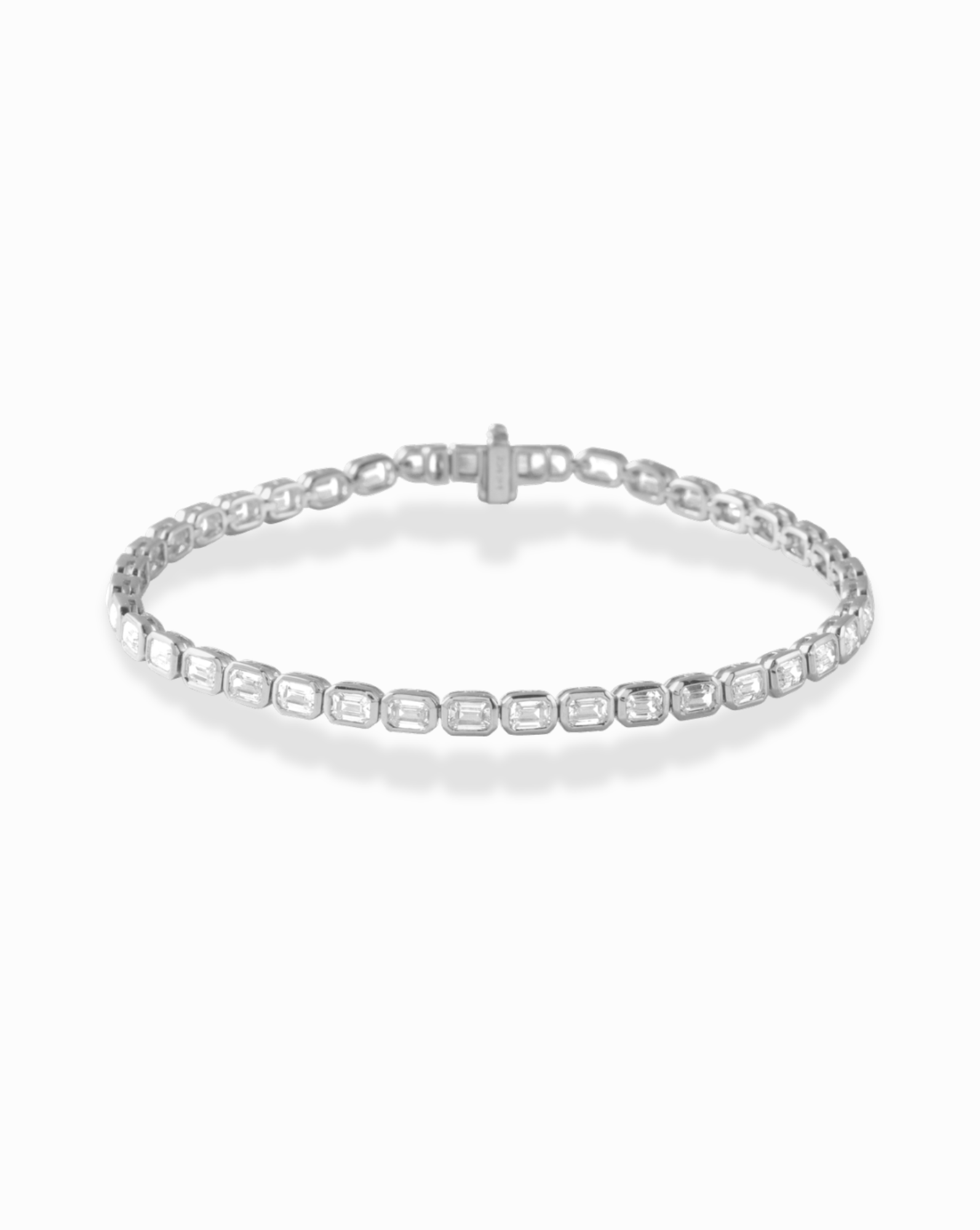 Emerald Cut Bezel Tennis Bracelet