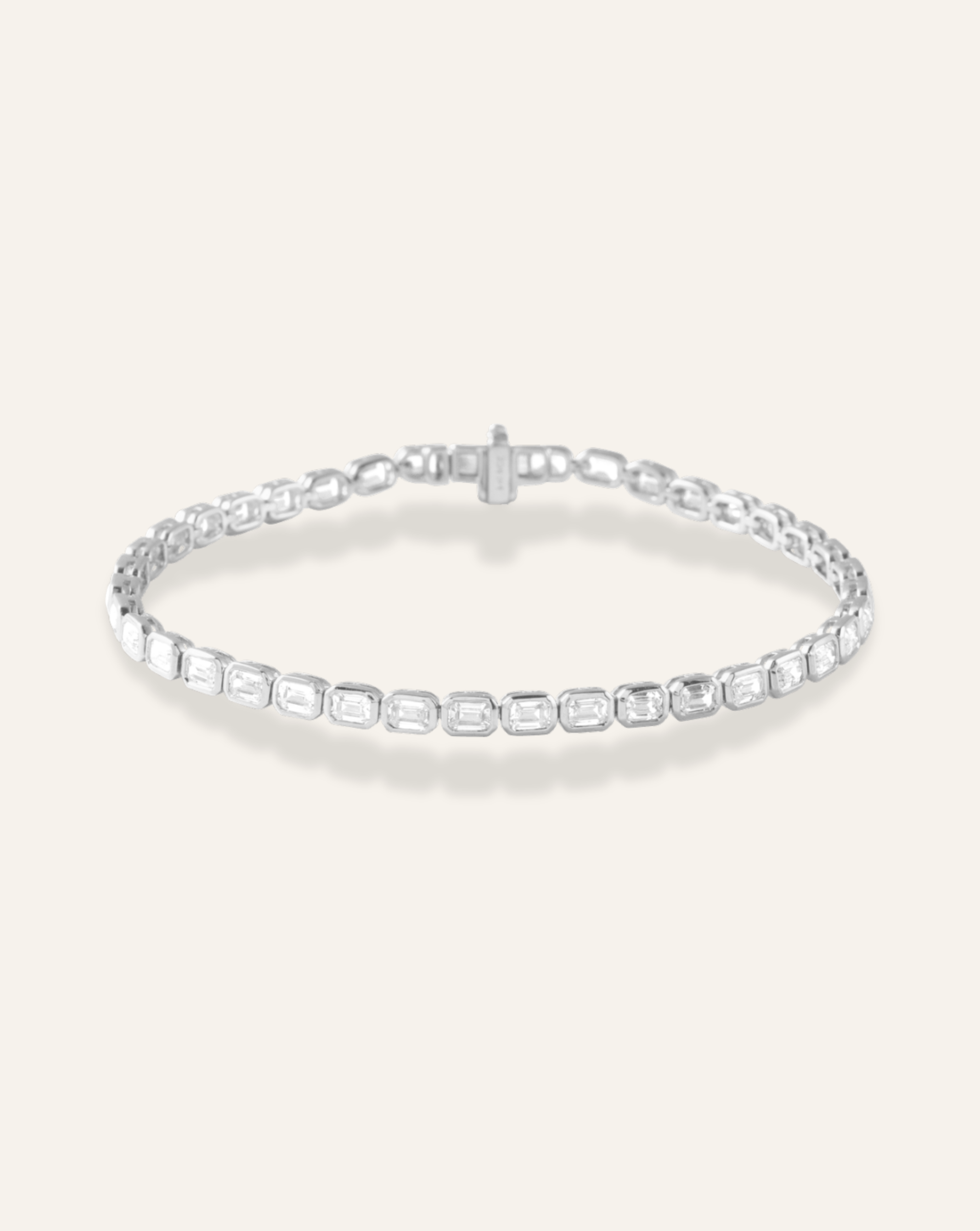Emerald Cut Bezel Tennis Bracelet