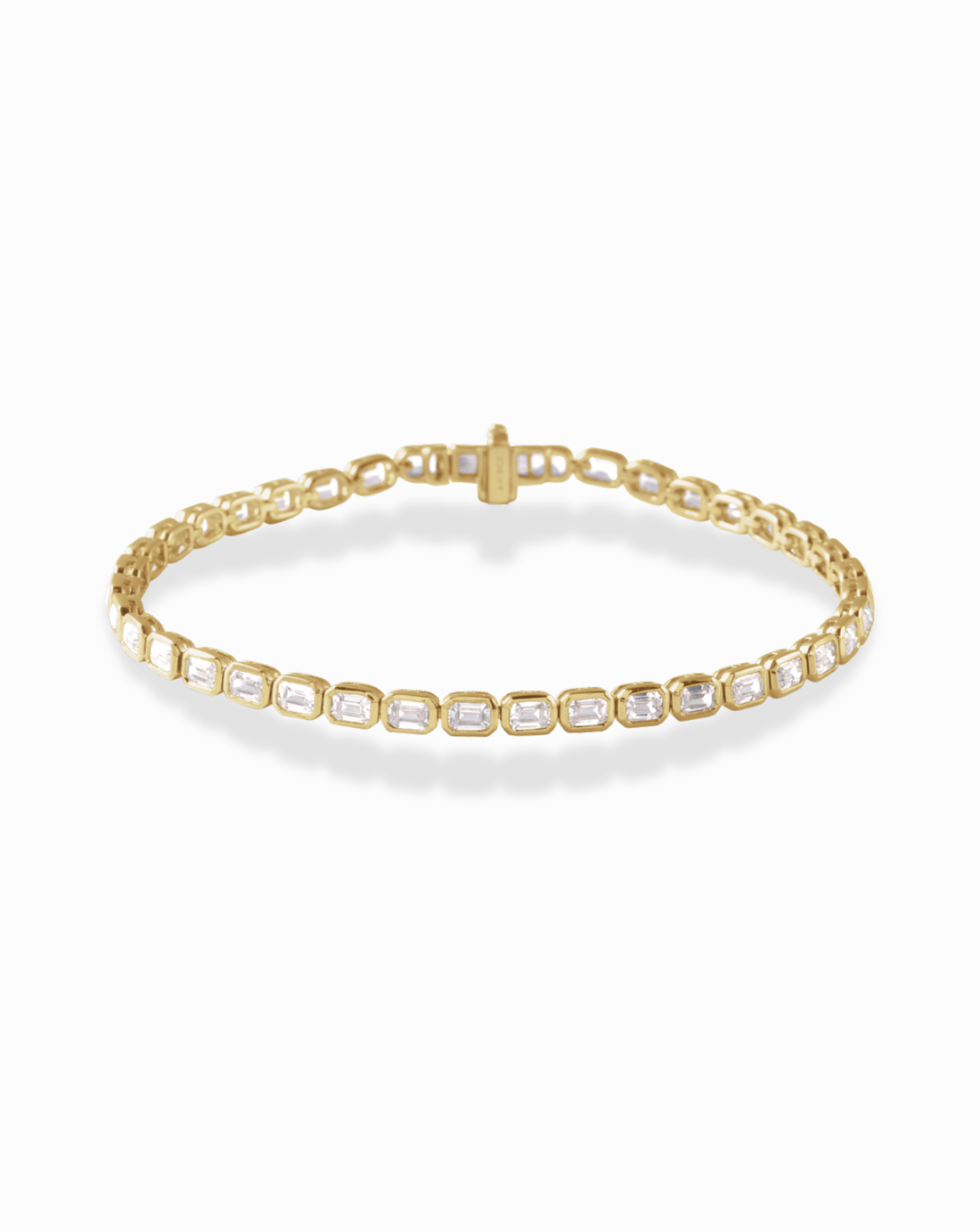 Emerald Cut Bezel Tennis Bracelet