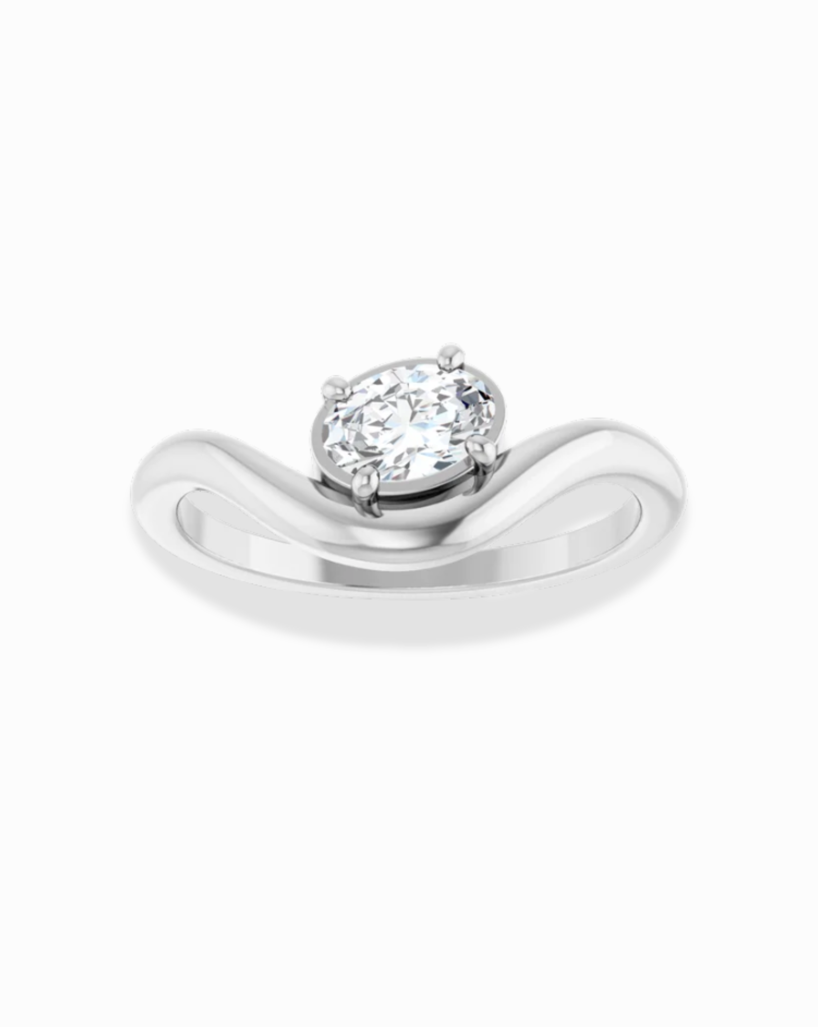 Oval Cut Asymmetrical Ring