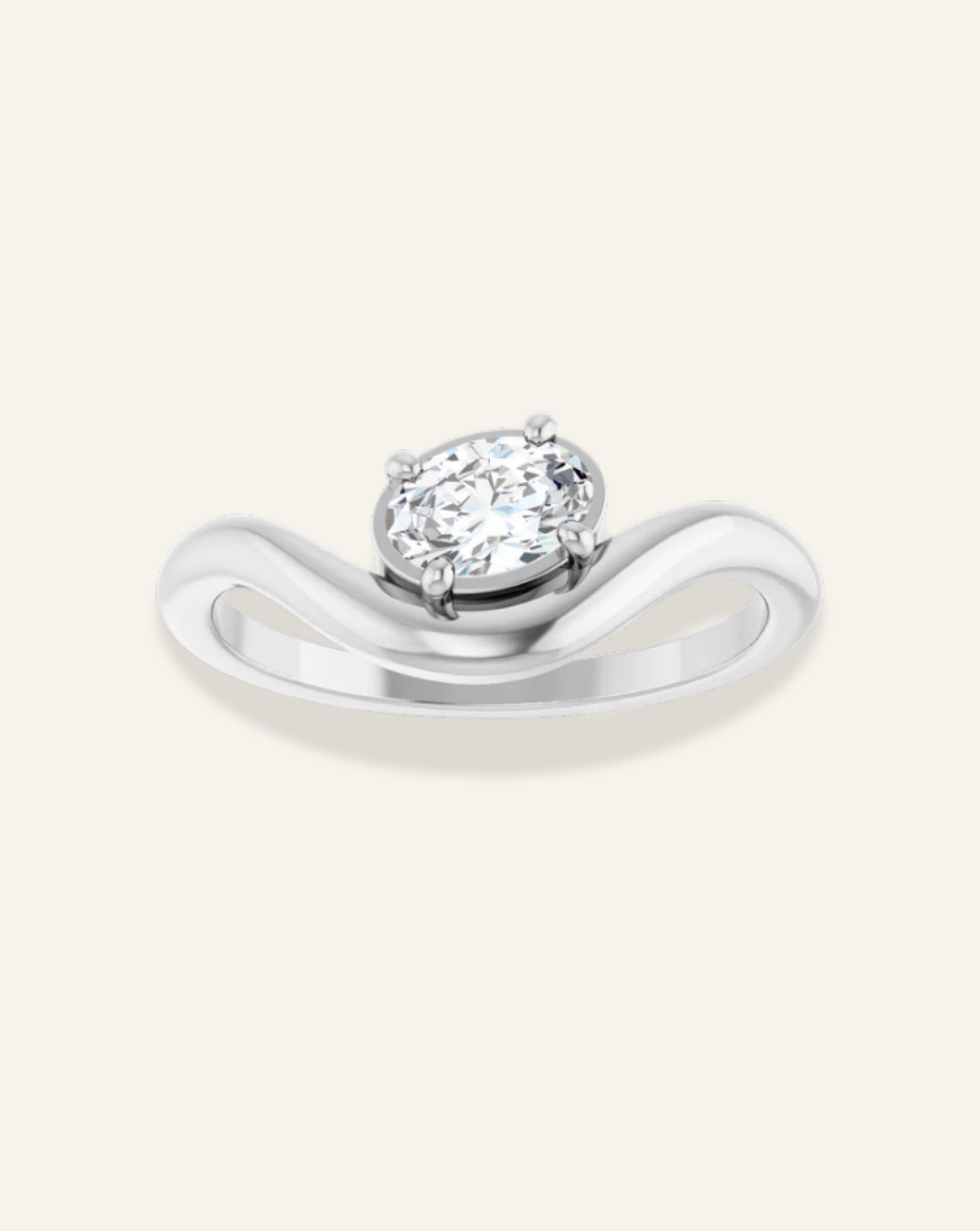 Oval Cut Asymmetrical Ring