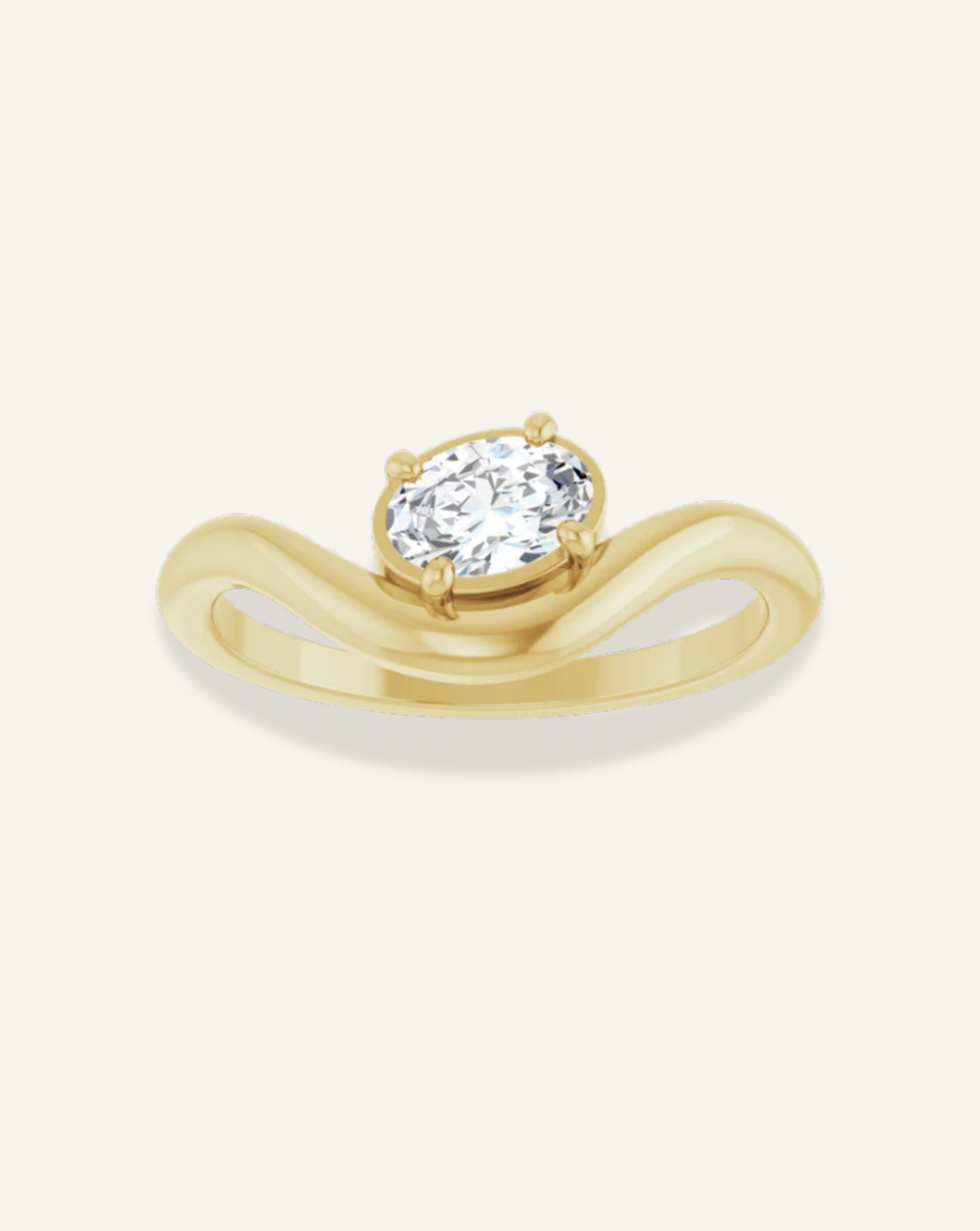 Oval Cut Asymmetrical Ring
