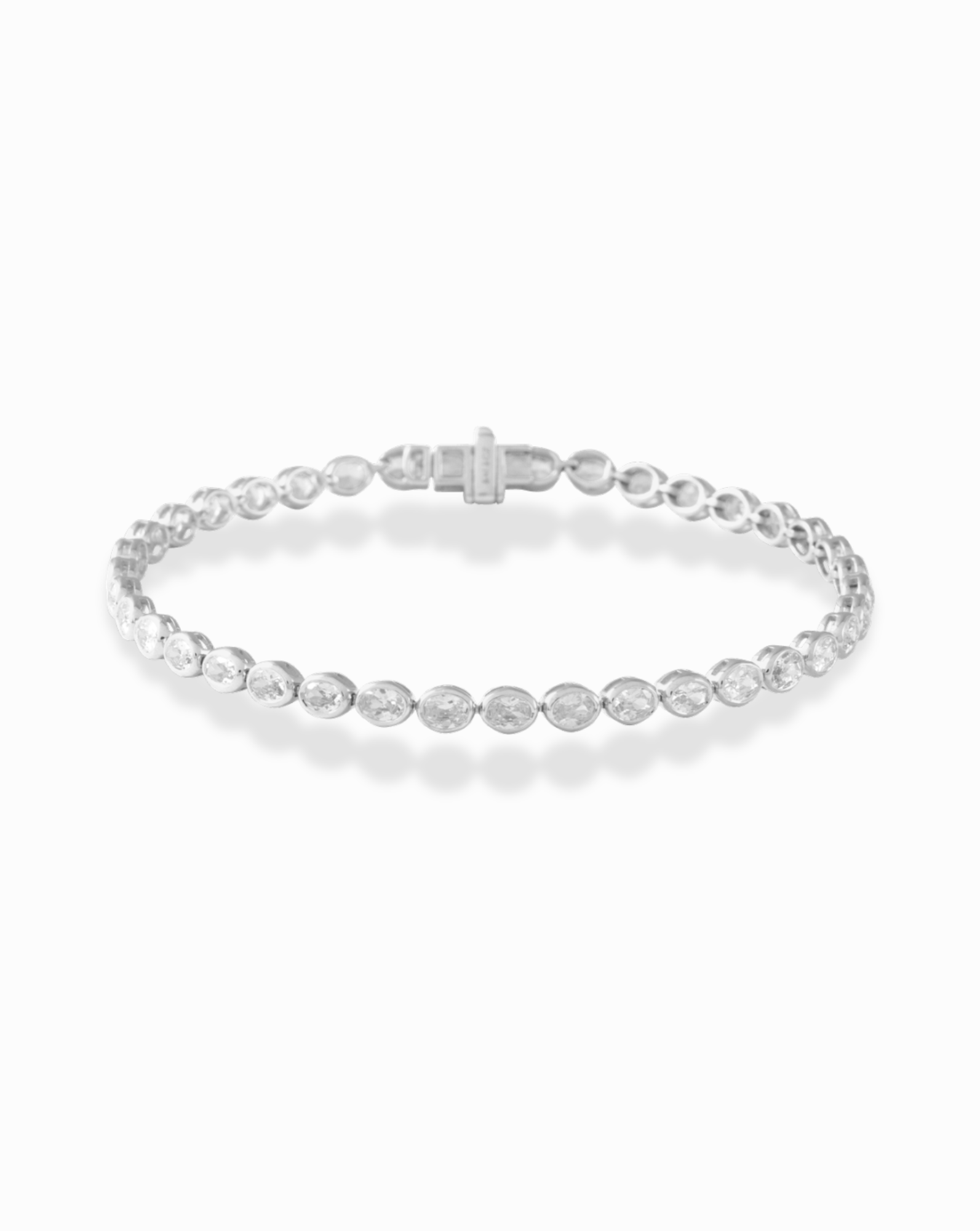 Oval Cut Bezel Tennis Bracelet
