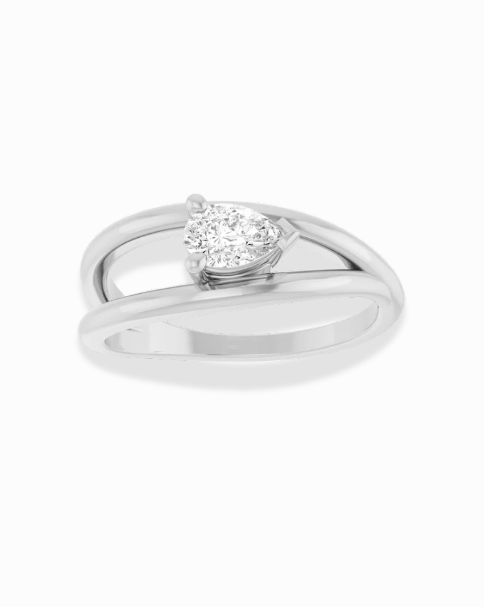 Pear Cut Asymmetrical Ring