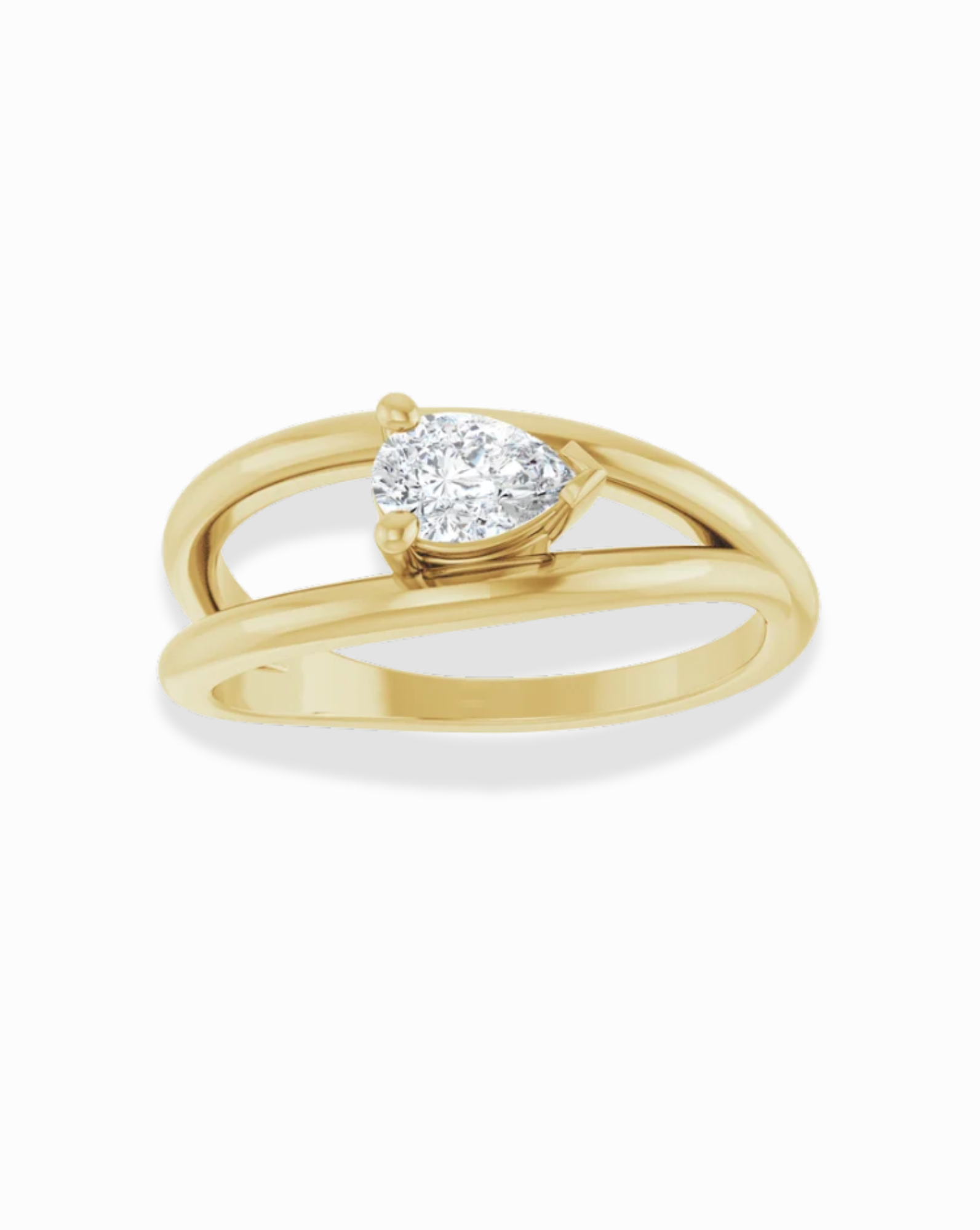 Pear Cut Asymmetrical Ring
