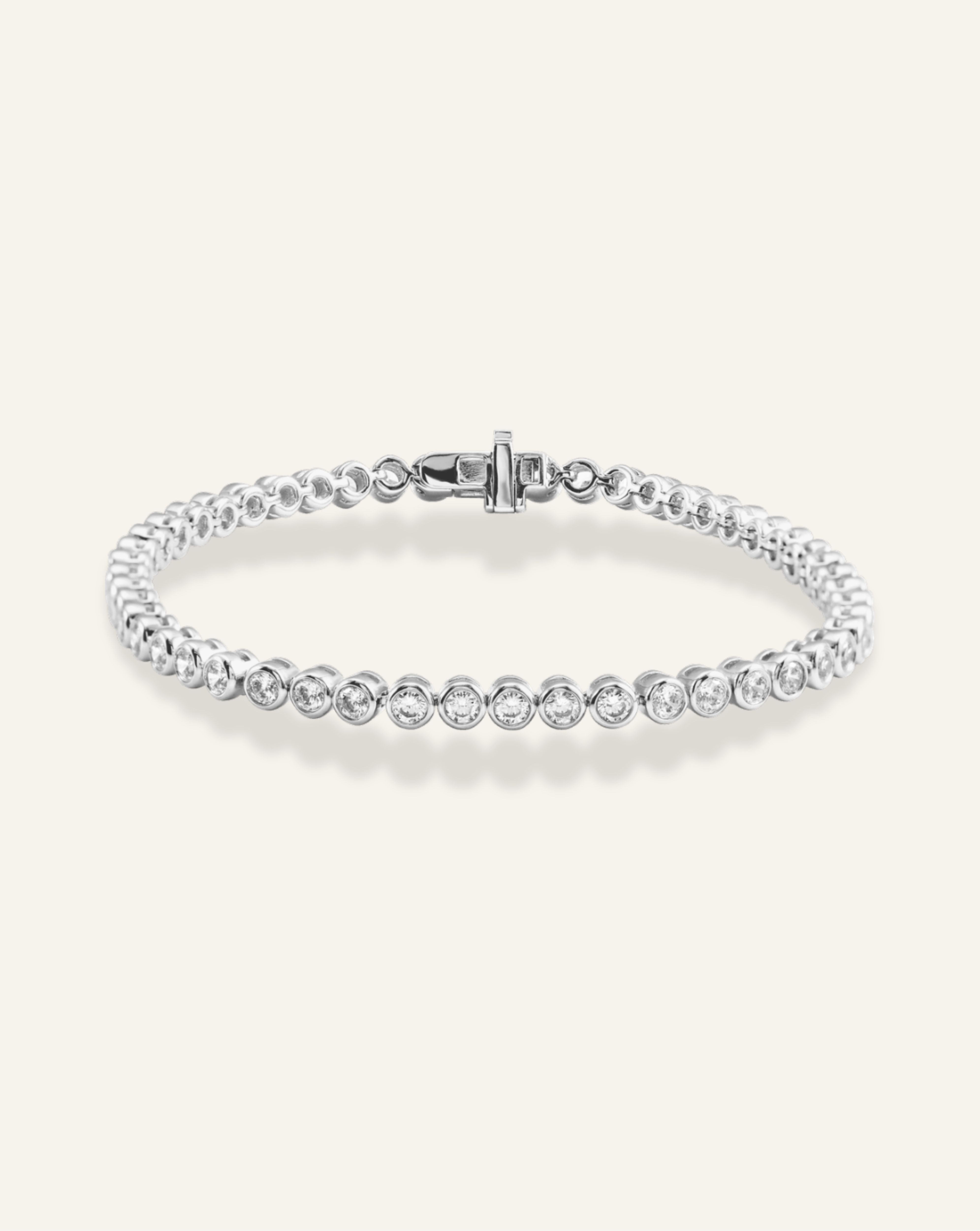 Round Cut Bezel Tennis Bracelet