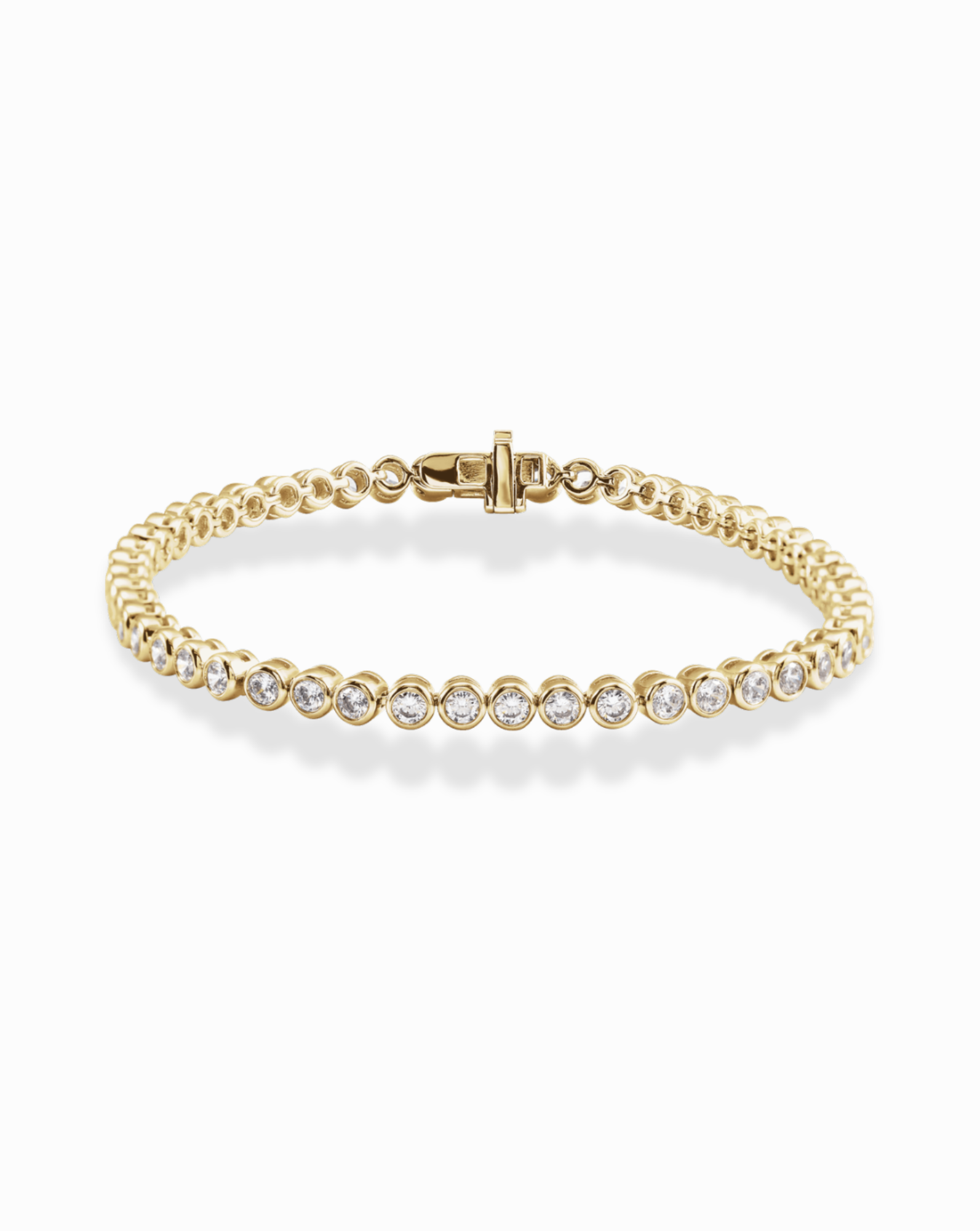 Round Cut Bezel Tennis Bracelet