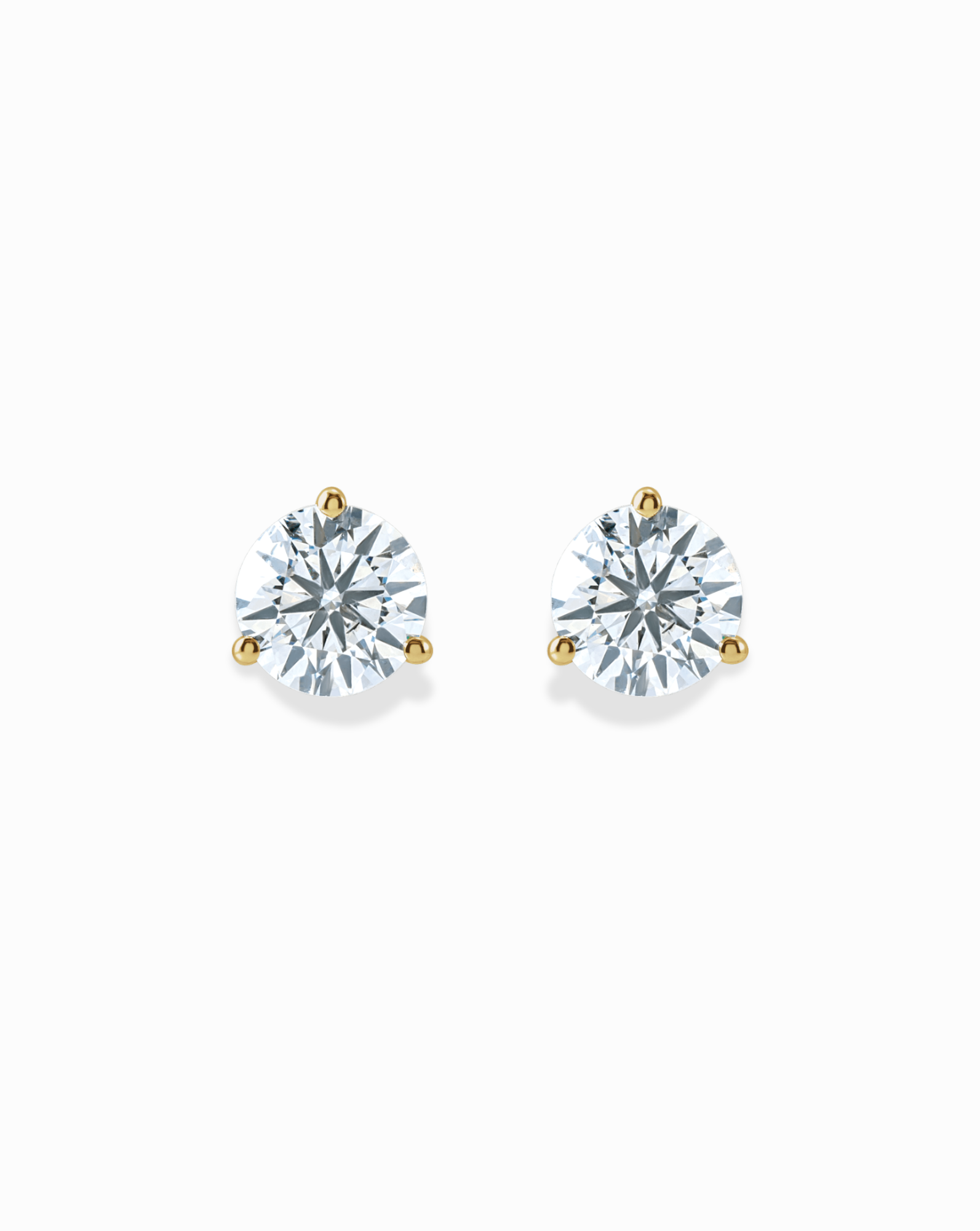 Round Cut Three-Prong Studs