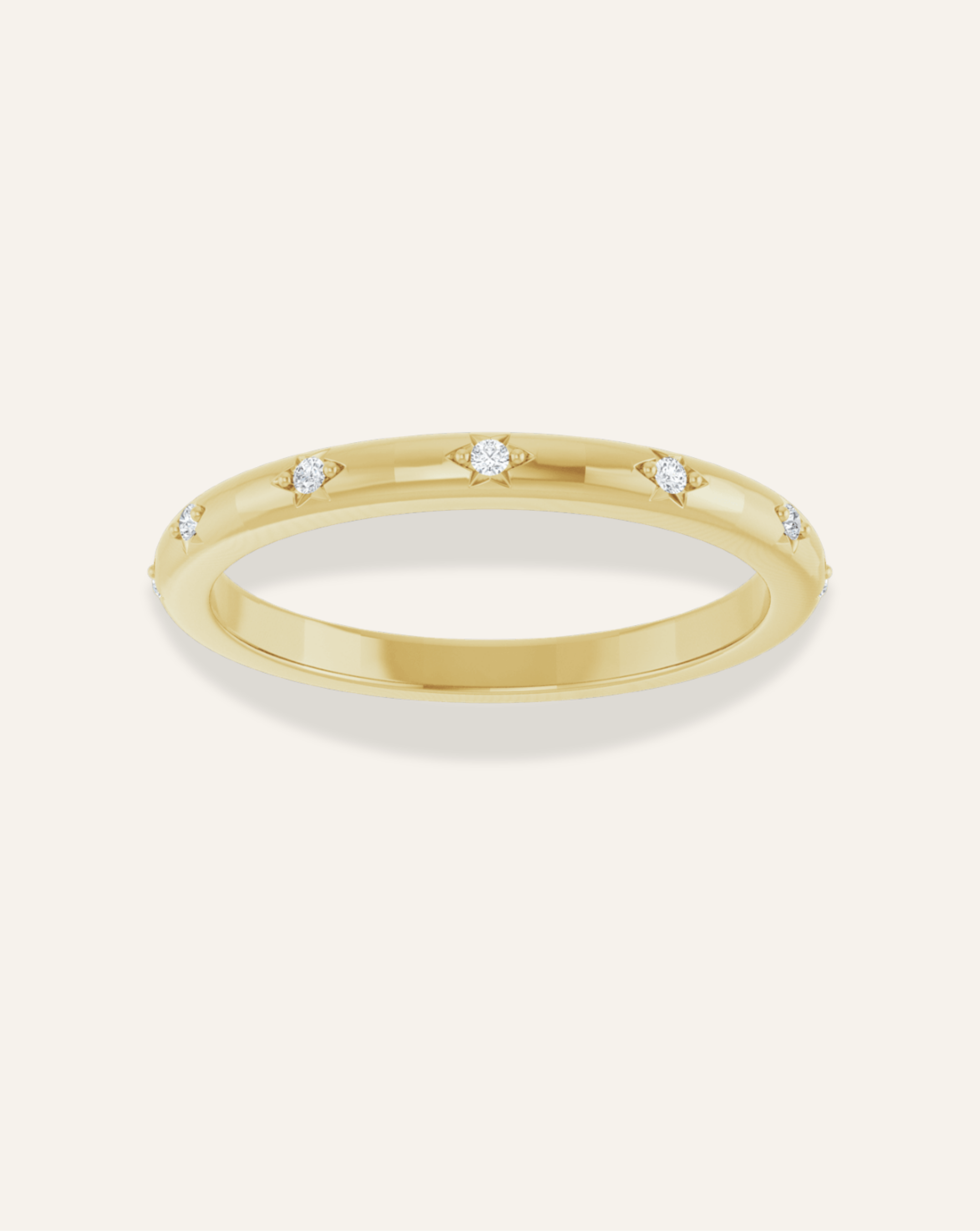 Round Cut Diamond Starburst Ring